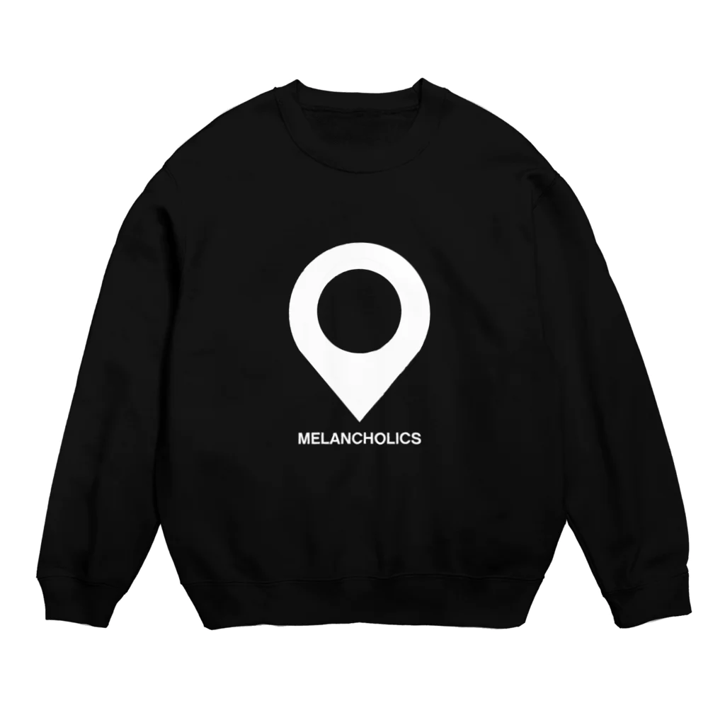 Melancholy Designの目的地ピンのデザイン Crew Neck Sweatshirt