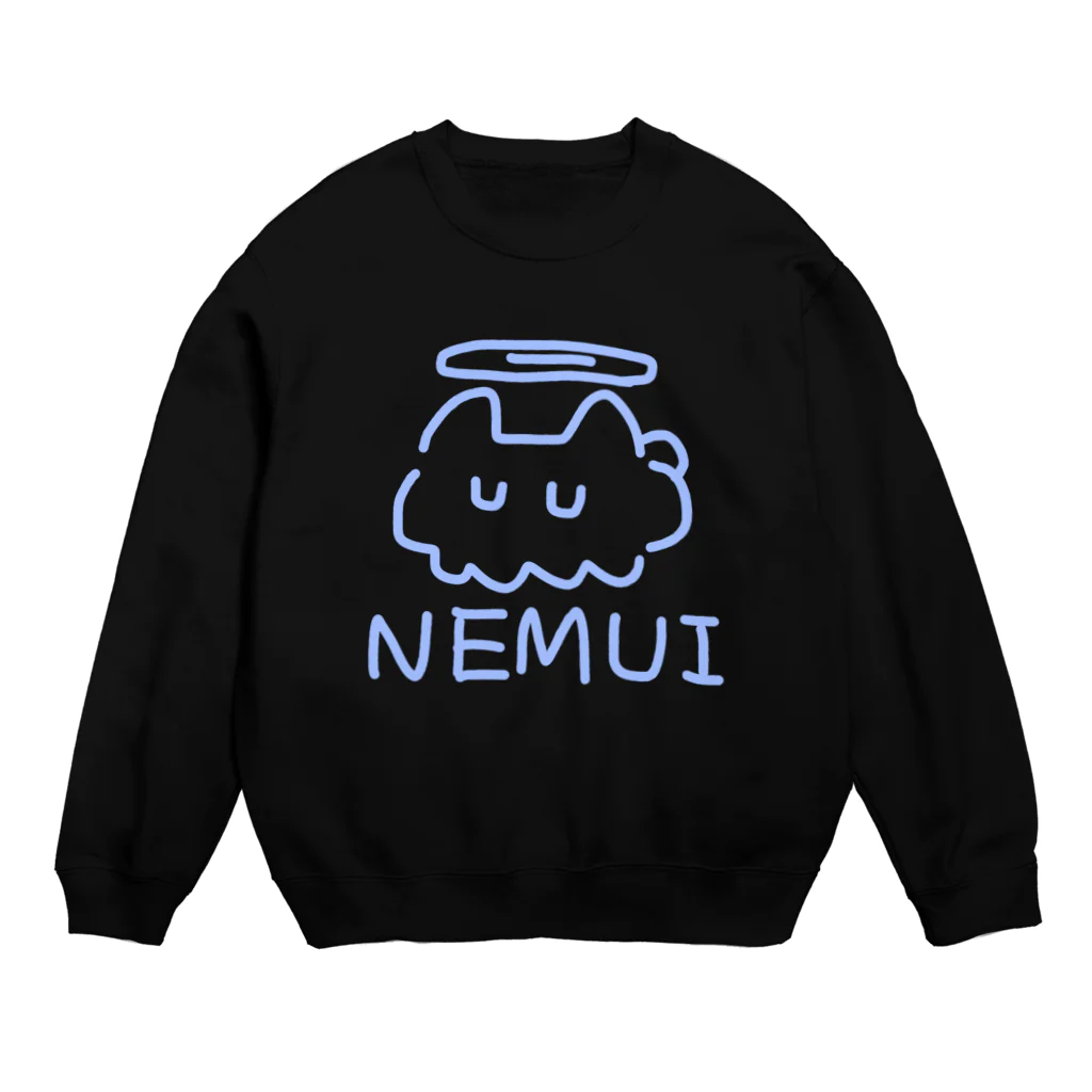 たろ屋さんの眠い天使ネコ 透ける Crew Neck Sweatshirt