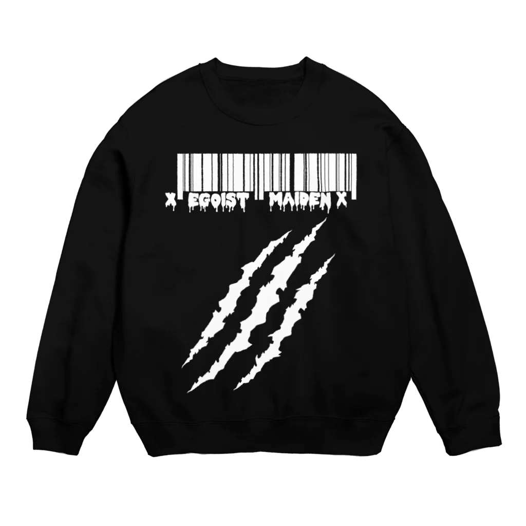 エゴイスト乙女のバックプリントあり　傷跡　白抜きver Crew Neck Sweatshirt