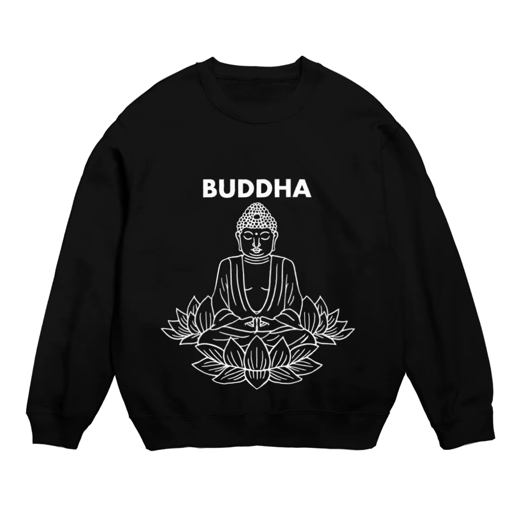 DRIPPEDのBUDDHA-仏像- 白ロゴ Crew Neck Sweatshirt