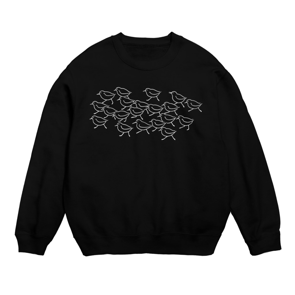 piro piro piccoloのミユビシギ19＋ハマシギ1　white（濃色用） Crew Neck Sweatshirt