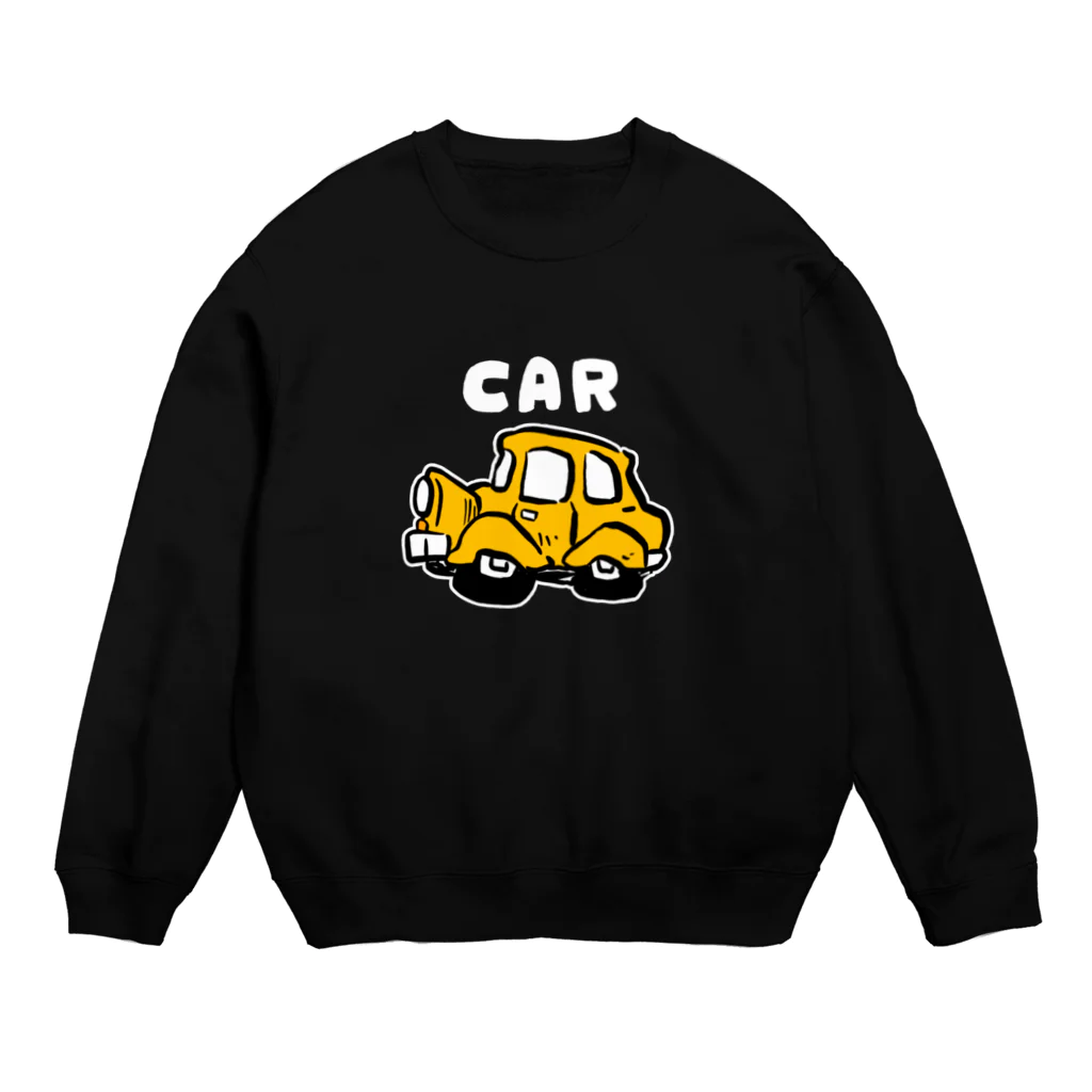 カンフーガールのかっこいい自動車(黒、カラー物) Crew Neck Sweatshirt