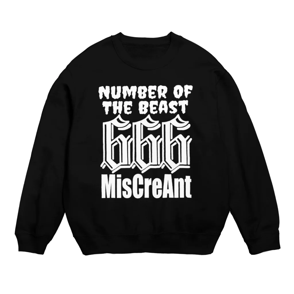 MisCreAntミスクリアントのNumber Of The Beast 666 Crew Neck Sweatshirt