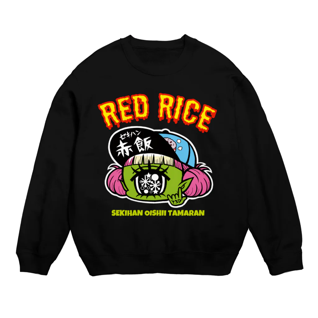 東京スシダラケのRED RICE (黒) Crew Neck Sweatshirt