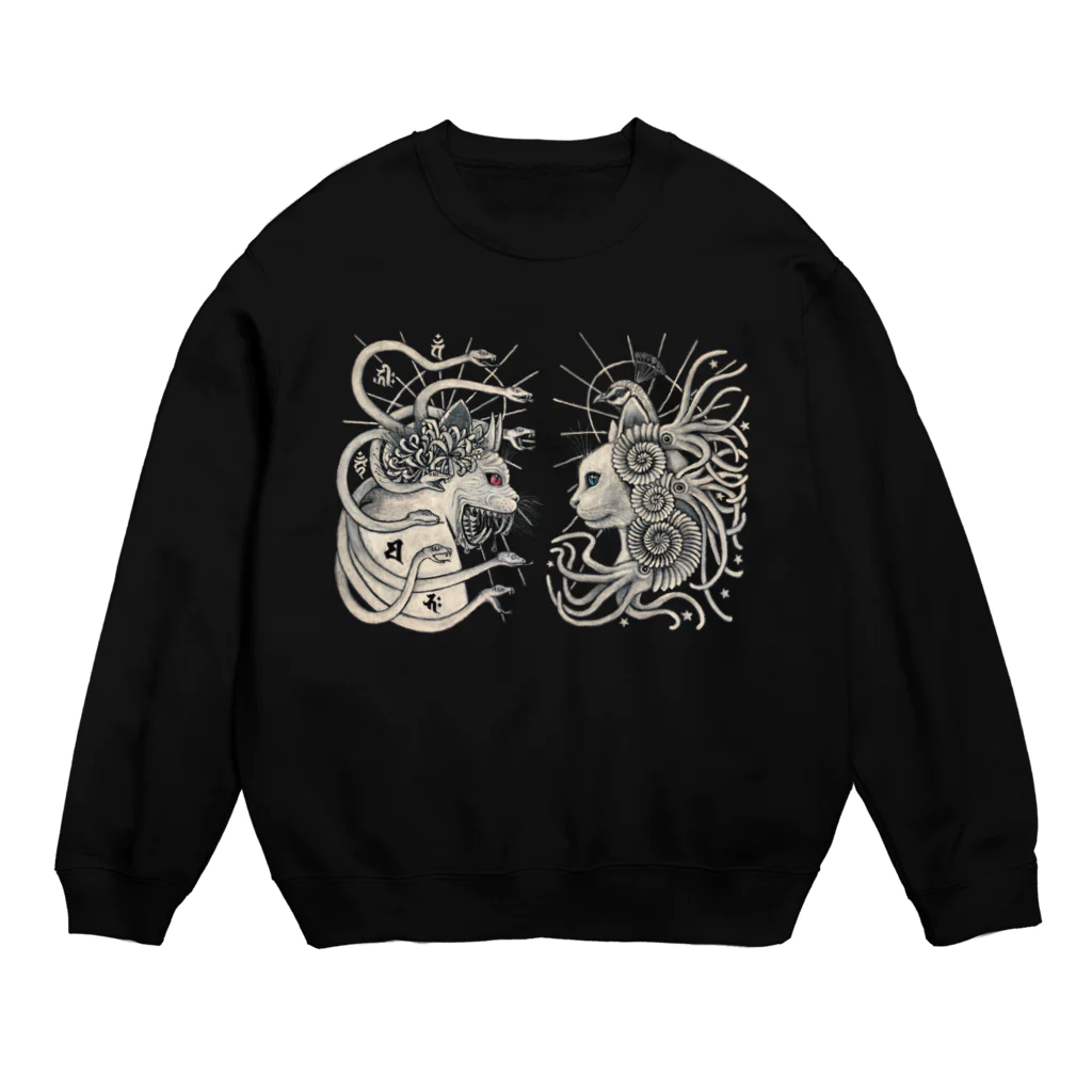 星月猫　徳島洋子の神と妖(かみとあやかし) 猫 Crew Neck Sweatshirt