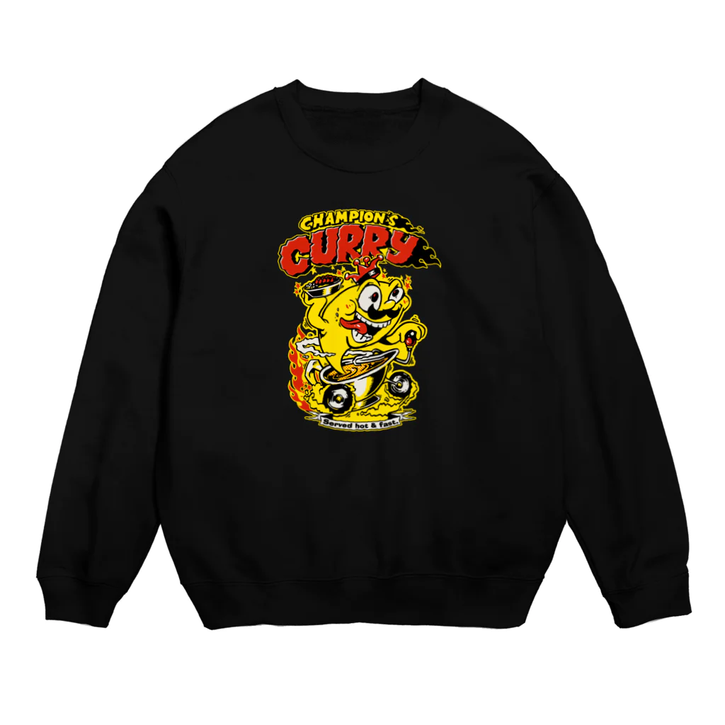 チャンピオンカレー＠SUZURI店のChampion's Curry×KENTOO "HOT ROD" Crew Neck Sweatshirt