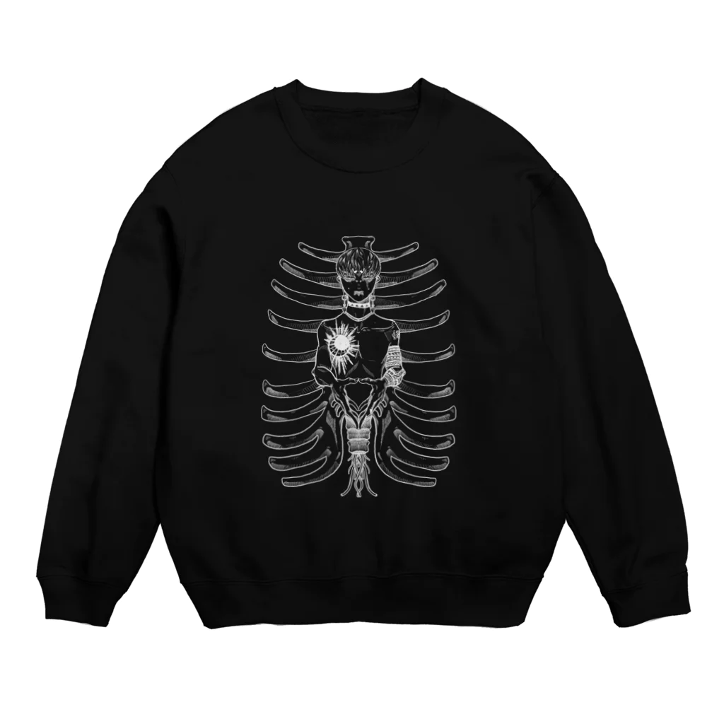 MiroNikuwo. のジャンキーくん（黒背景用） Crew Neck Sweatshirt