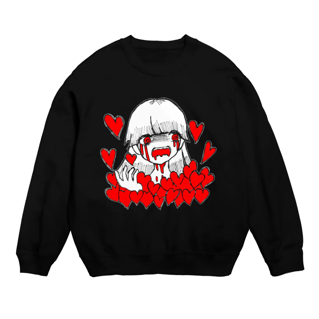 るーと｡:°ஐ*｡:°ʚ♥ɞ*｡:°ஐ*の【病み可愛い】♥に溺れる【オリジナル】 Crew Neck Sweatshirt