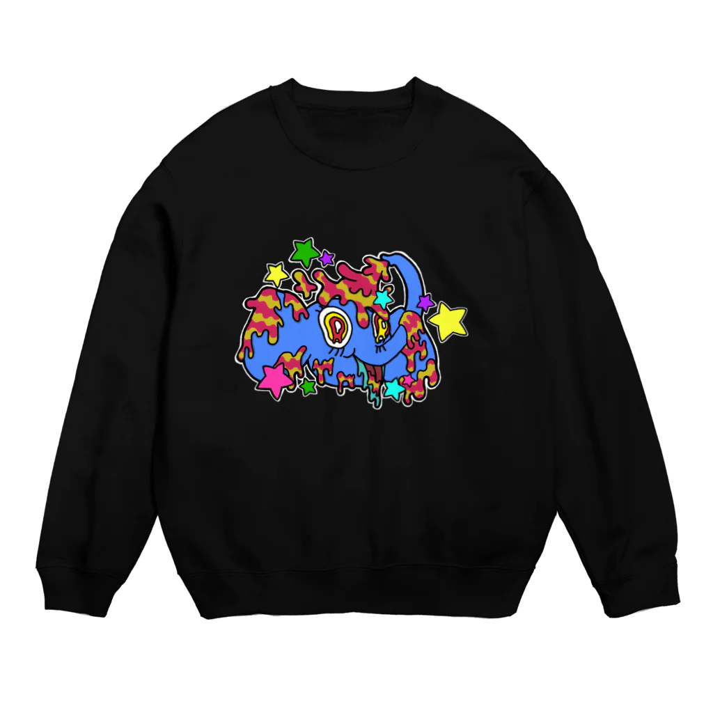 ズビのあたまのなかのハッピーエレファントちゃん Crew Neck Sweatshirt