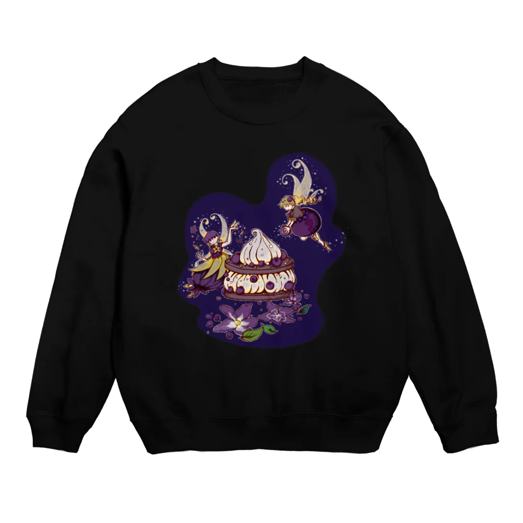 月のティラミスのブルーベリーフェアリー Crew Neck Sweatshirt