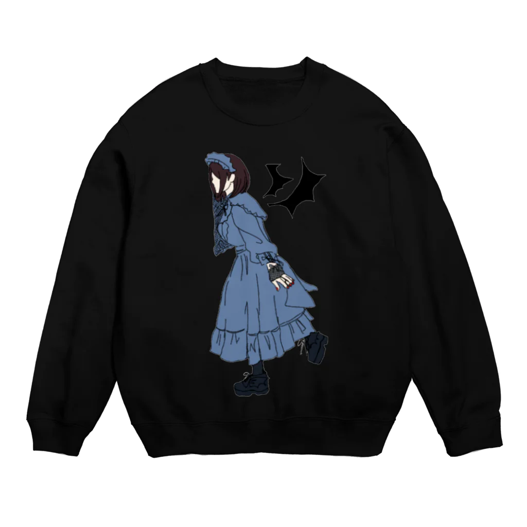 🤍一ノ瀬 彩 🐇⸒⸒ suzuri支店🤍のゴスロリ女子/無地【一ノ瀬彩】 Crew Neck Sweatshirt