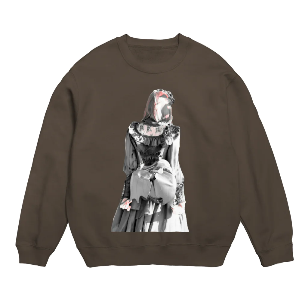 🤍一ノ瀬 彩 🐇⸒⸒ suzuri支店🤍のゴスロリ女子/実写【一ノ瀬彩】 Crew Neck Sweatshirt