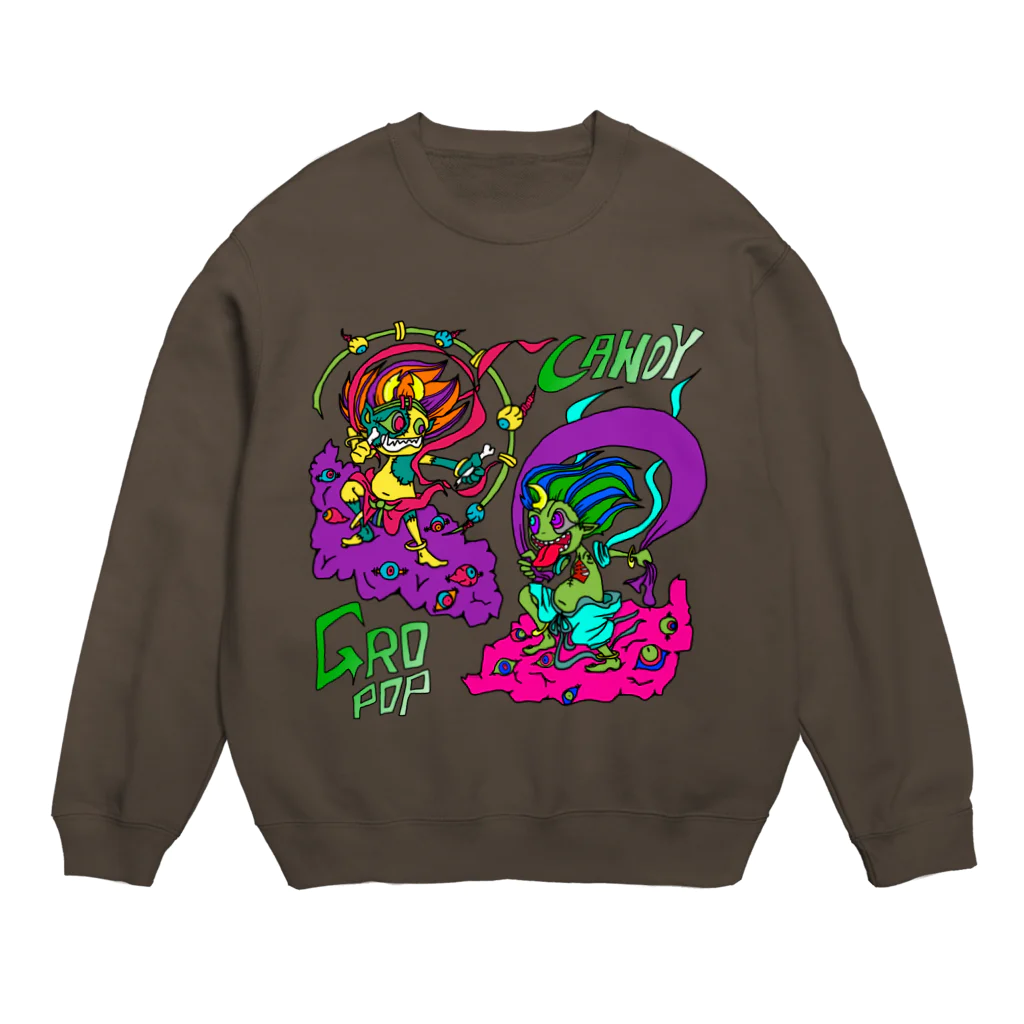 GroPopCandyの暴風神暴雷神 Crew Neck Sweatshirt