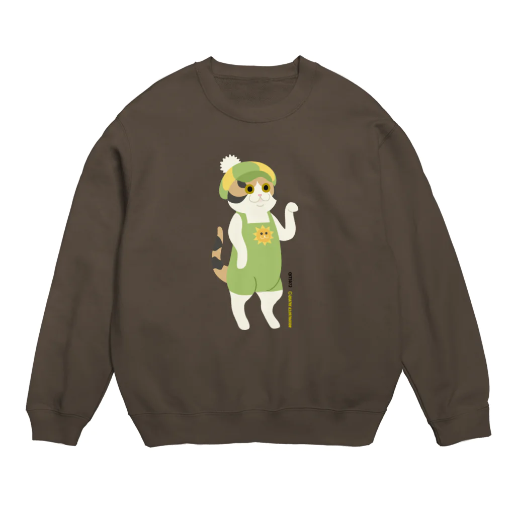 Quatre Illustrationのネコがきてみた♬ 01-1.歌のおねえさん Crew Neck Sweatshirt