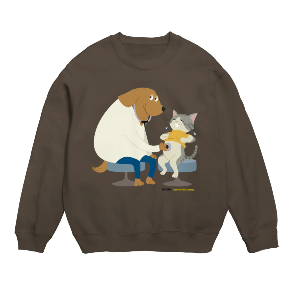 Quatre Illustrationの犬のお医者さん Crew Neck Sweatshirt