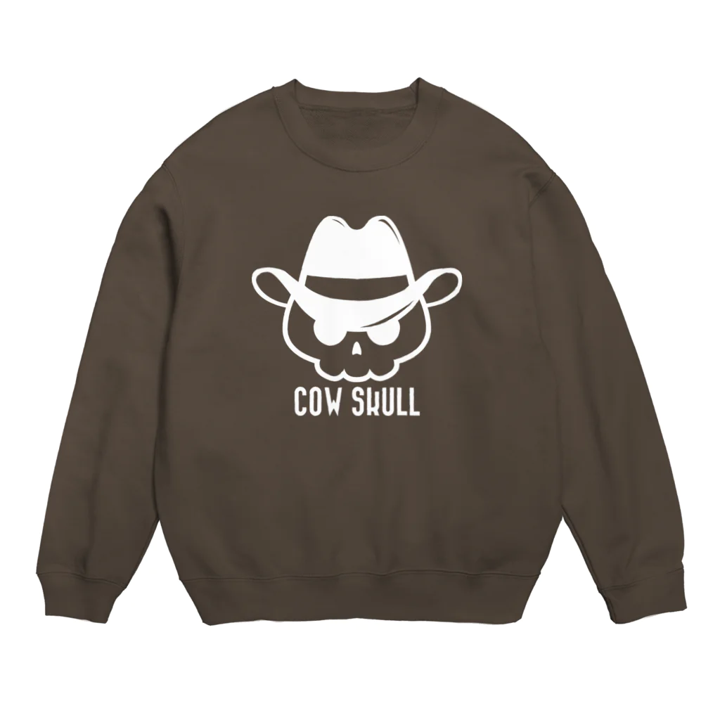 QUQU_WORKSのCOW SKULL テンガロンハットドクロ ホワイト Crew Neck Sweatshirt