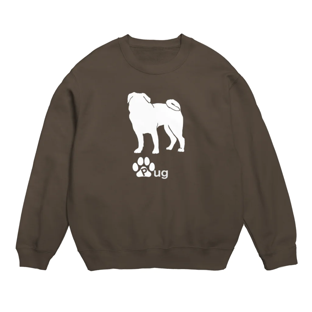 bow and arrow のパグ犬 Crew Neck Sweatshirt