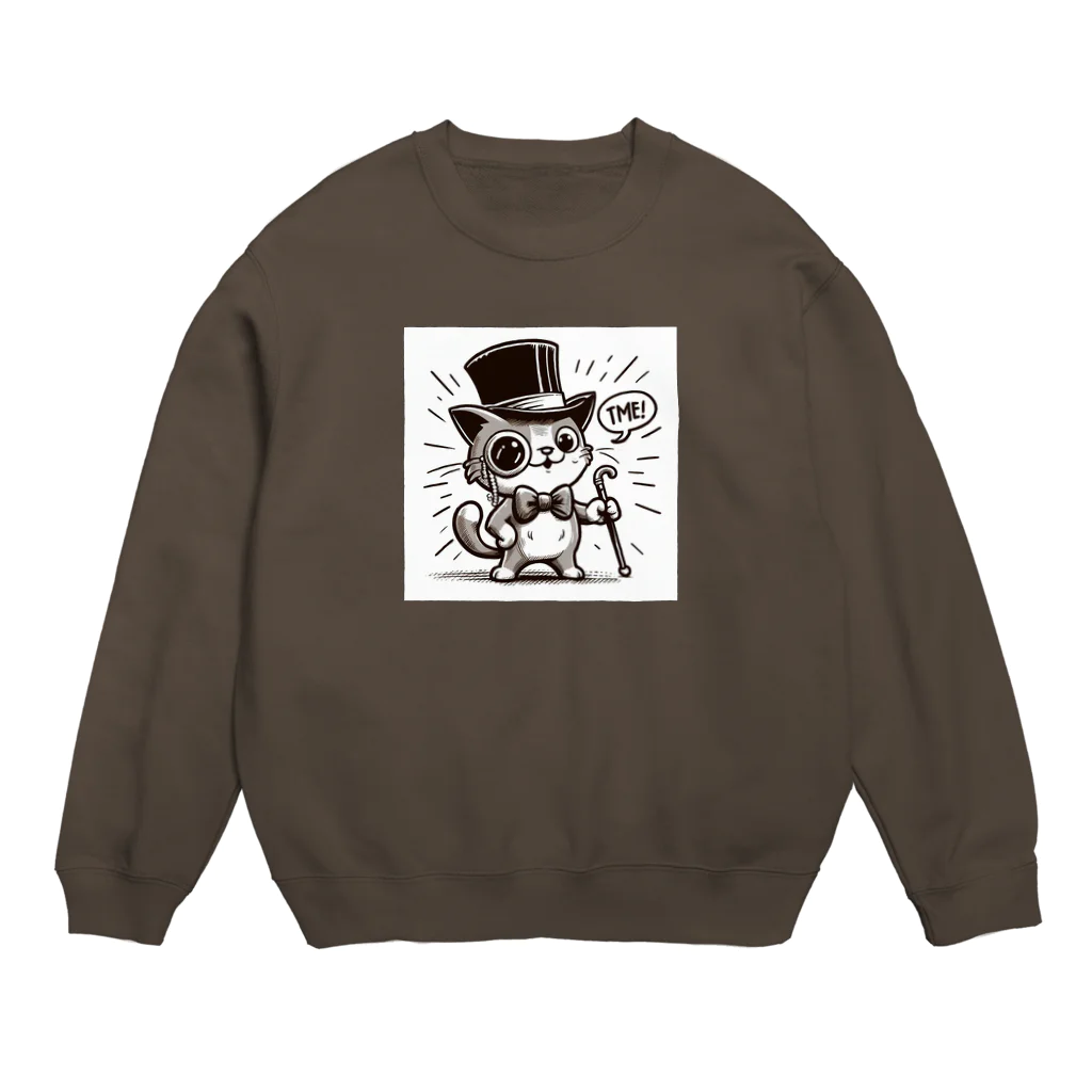 REI-AI-PONのハットを被ったねこ🐈 Crew Neck Sweatshirt