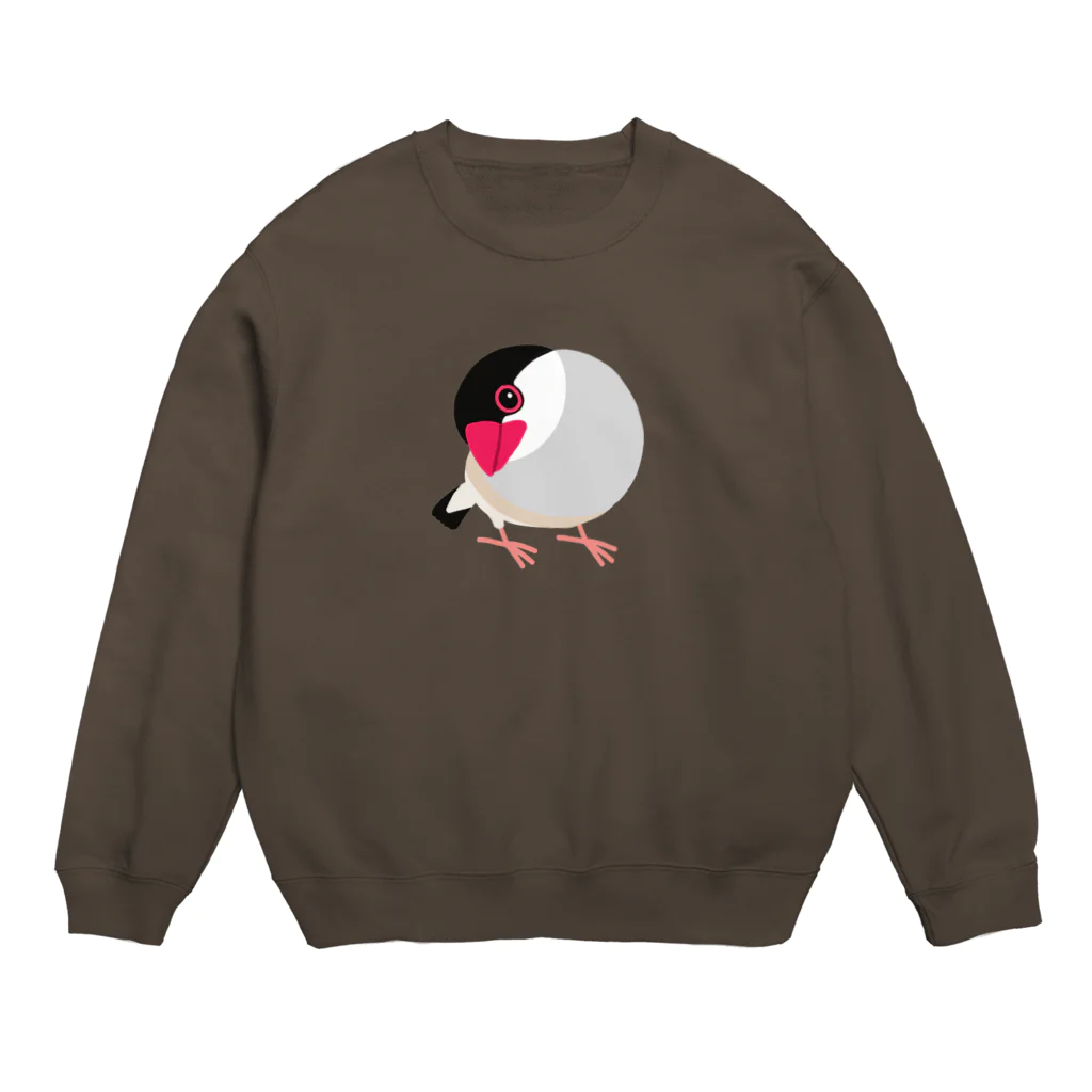 ほほらら工房 SUZURI支店の首をかしげる桜文鳥 Crew Neck Sweatshirt