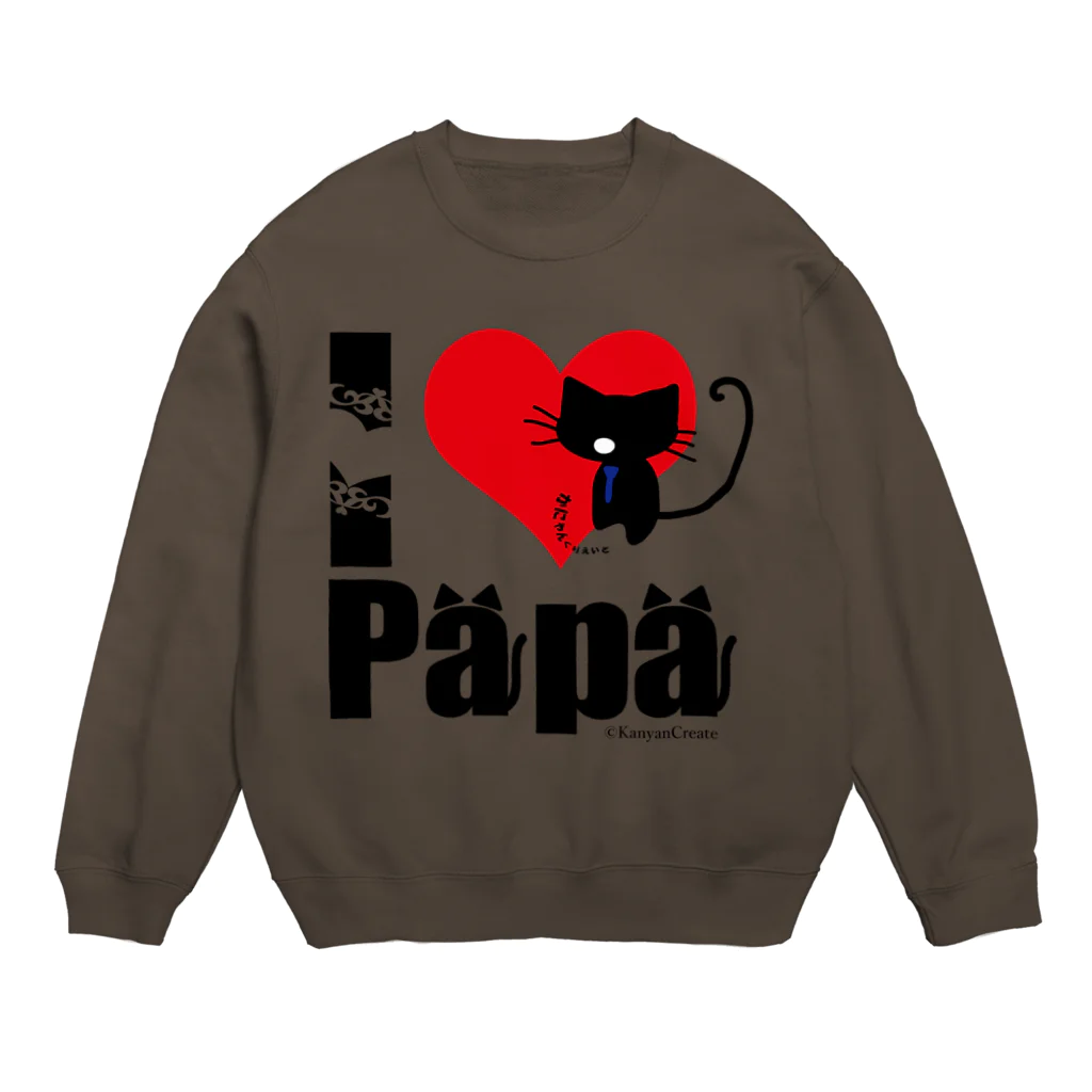 かにゃんクリエイトの父の日に最適！！　 I🖤Papa Crew Neck Sweatshirt