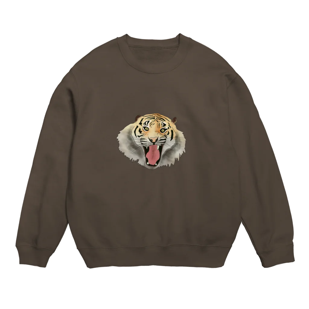 れれれショップのおこタイガー Crew Neck Sweatshirt