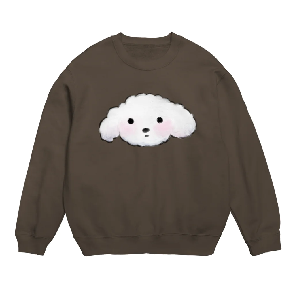 ふわふわぷるぷるのふわふわもこもこトイプードル カラー Crew Neck Sweatshirt