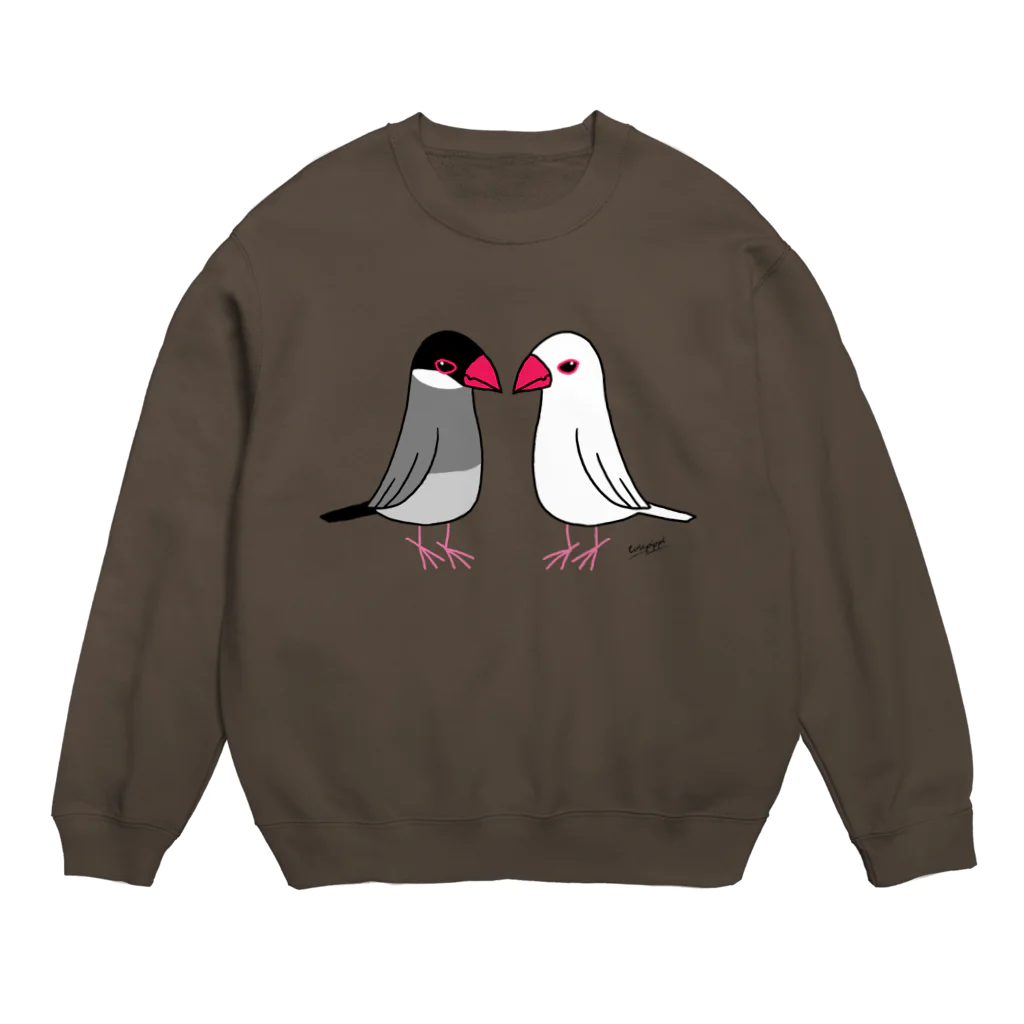 toripippi00の仲の悪い文鳥 Crew Neck Sweatshirt