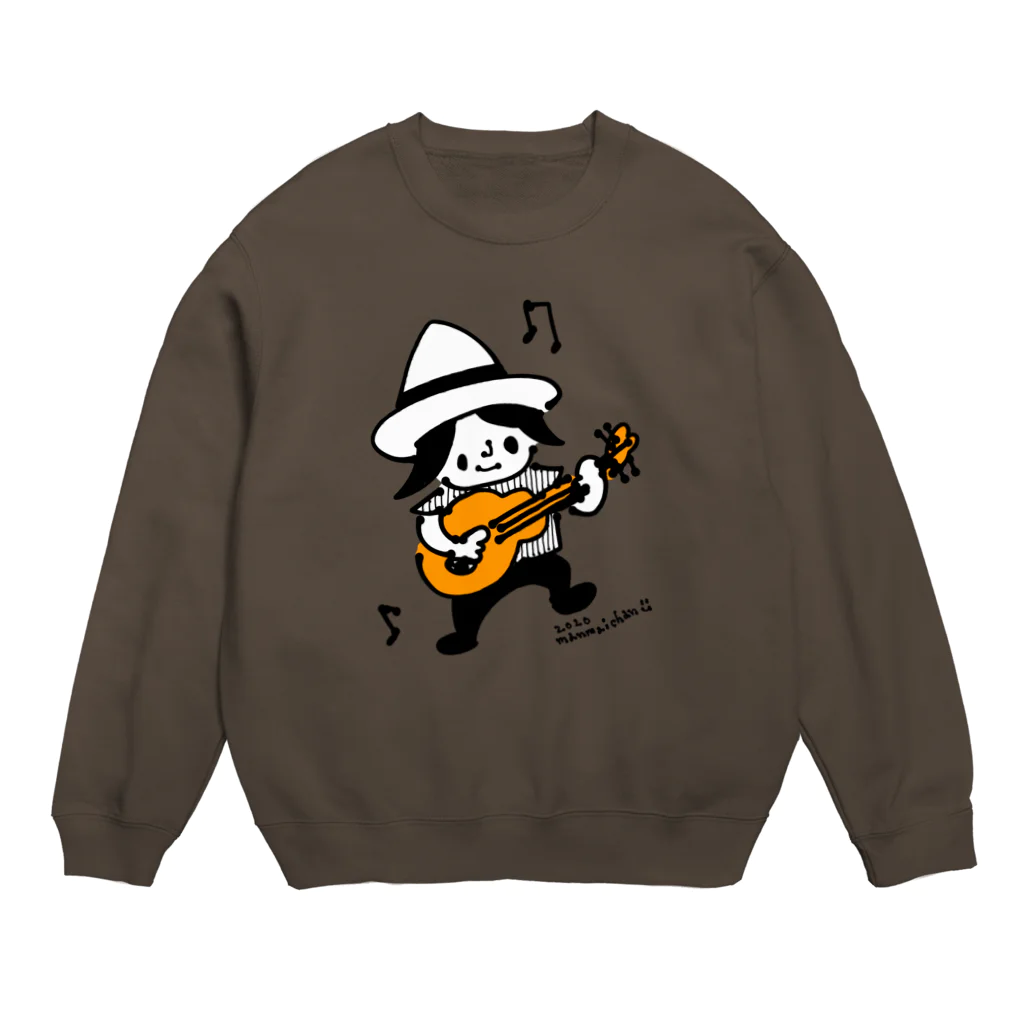 万枚ちゃんのアコギくん Crew Neck Sweatshirt