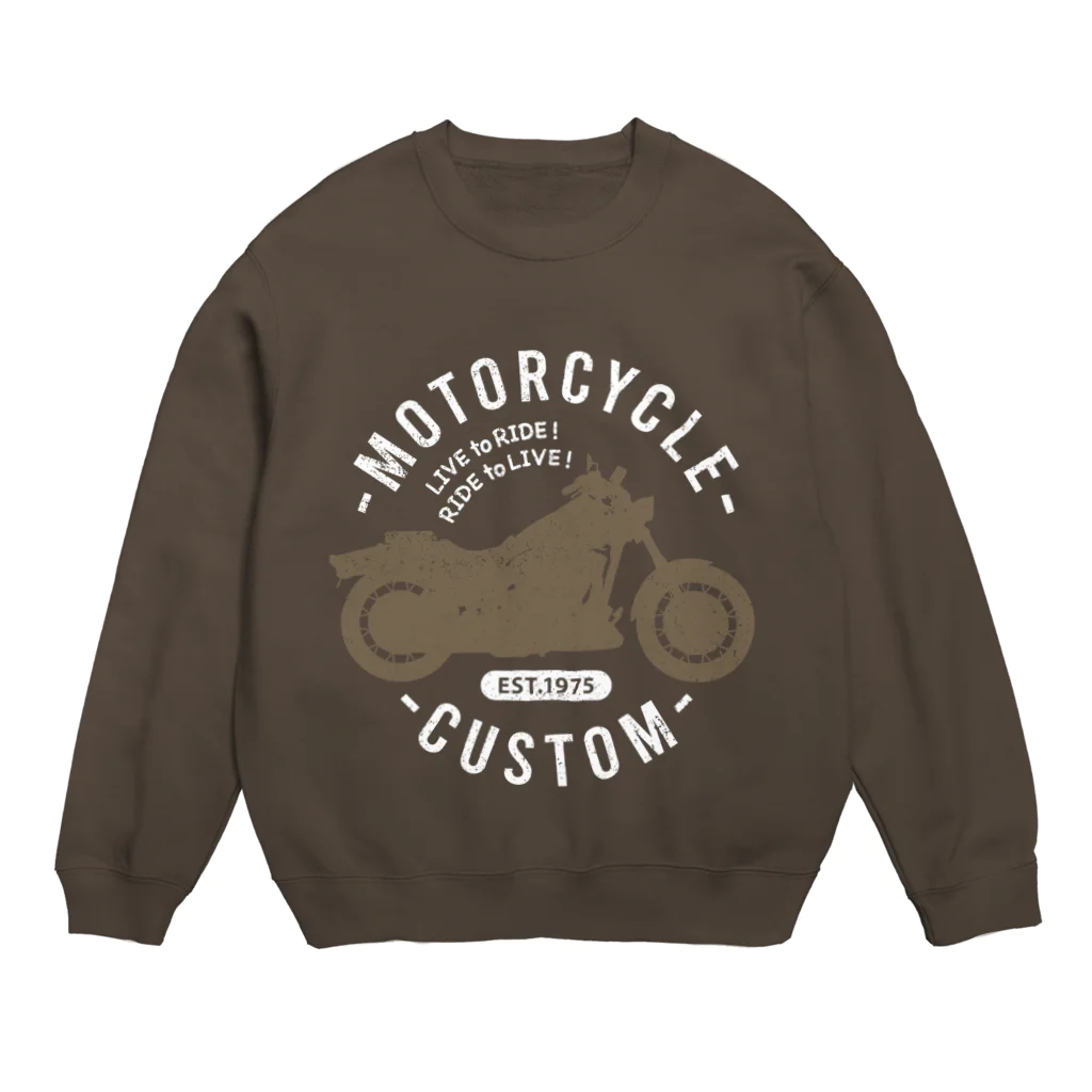 まるいねこのヴィンテージ バイク Crew Neck Sweatshirt