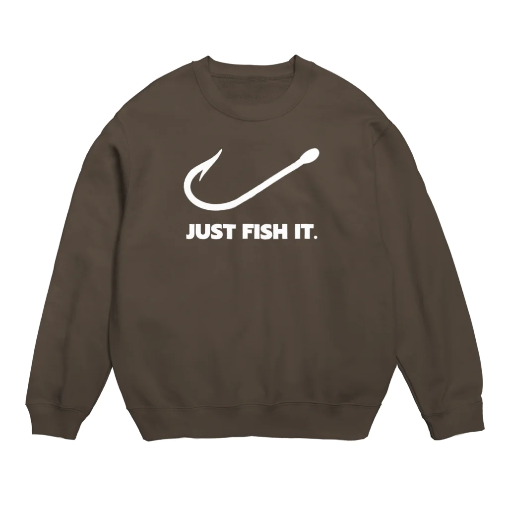 gemgemshopのJUST FISH IT (白) Crew Neck Sweatshirt