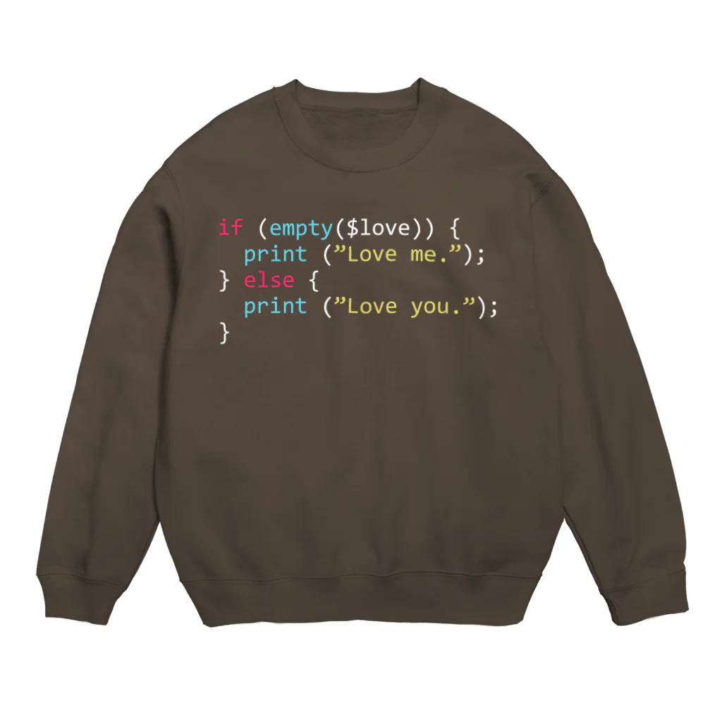 くらげのPHP Code - Love Crew Neck Sweatshirt