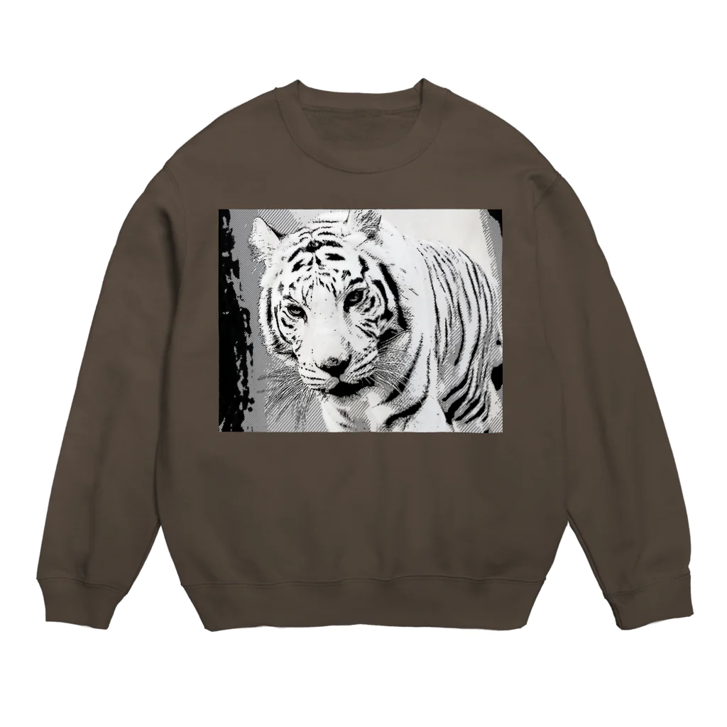 ねこといろいろのホワイトタイガー Crew Neck Sweatshirt