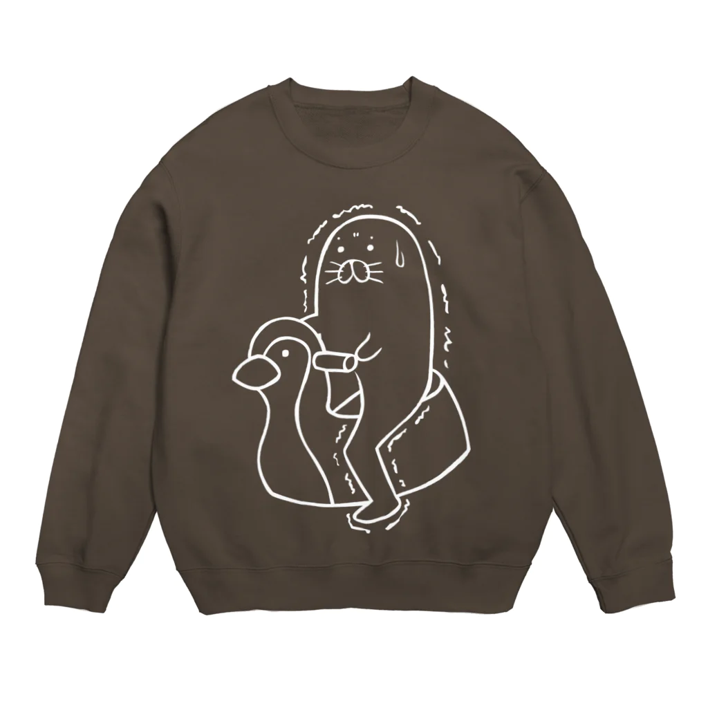 Riveredストアの足ザラシ"トイレ"（ホワイト） Crew Neck Sweatshirt