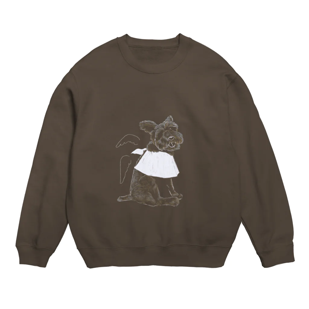 マドベノケシキの線画の犬スウェット Crew Neck Sweatshirt