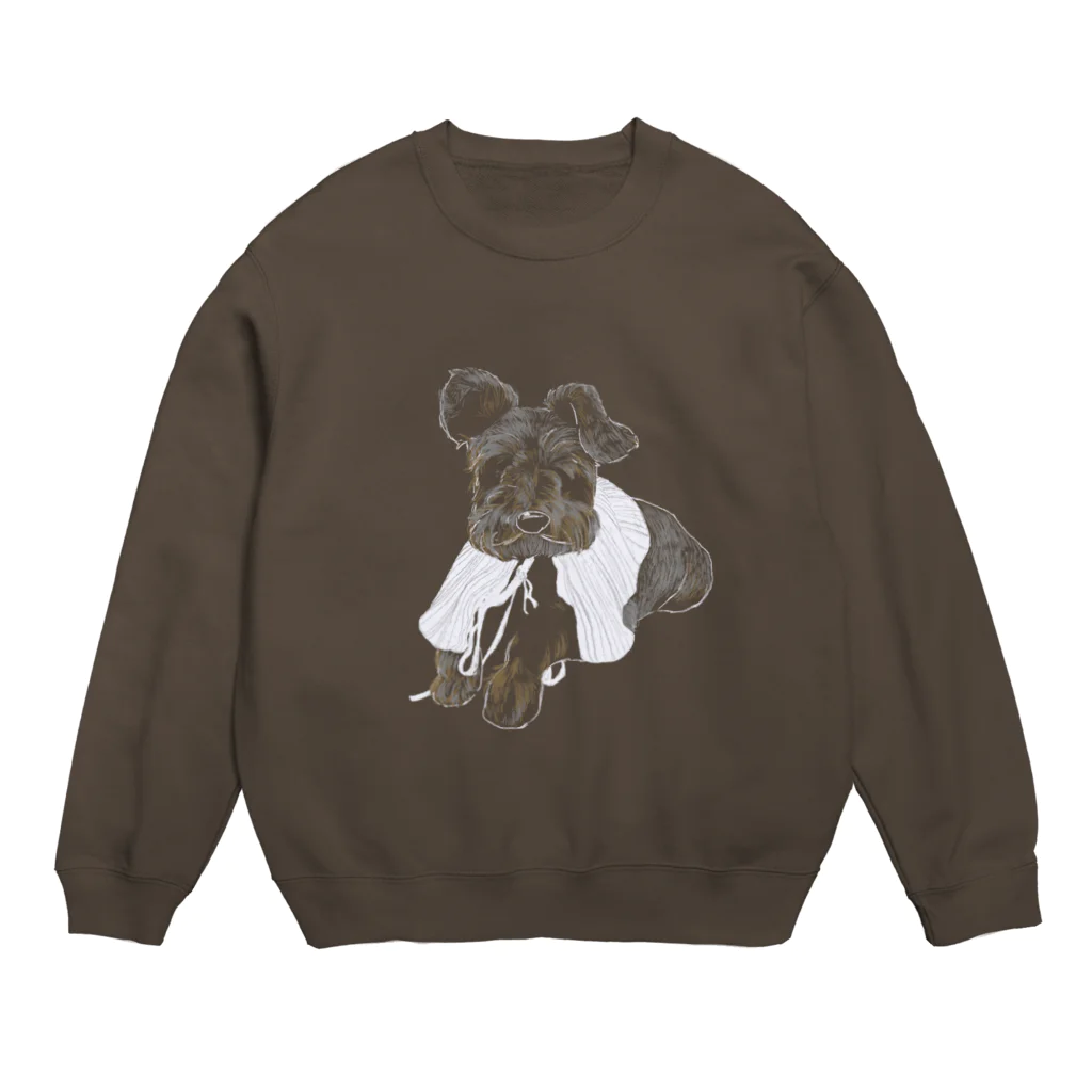 マドベノケシキの線画の犬スウェット Crew Neck Sweatshirt