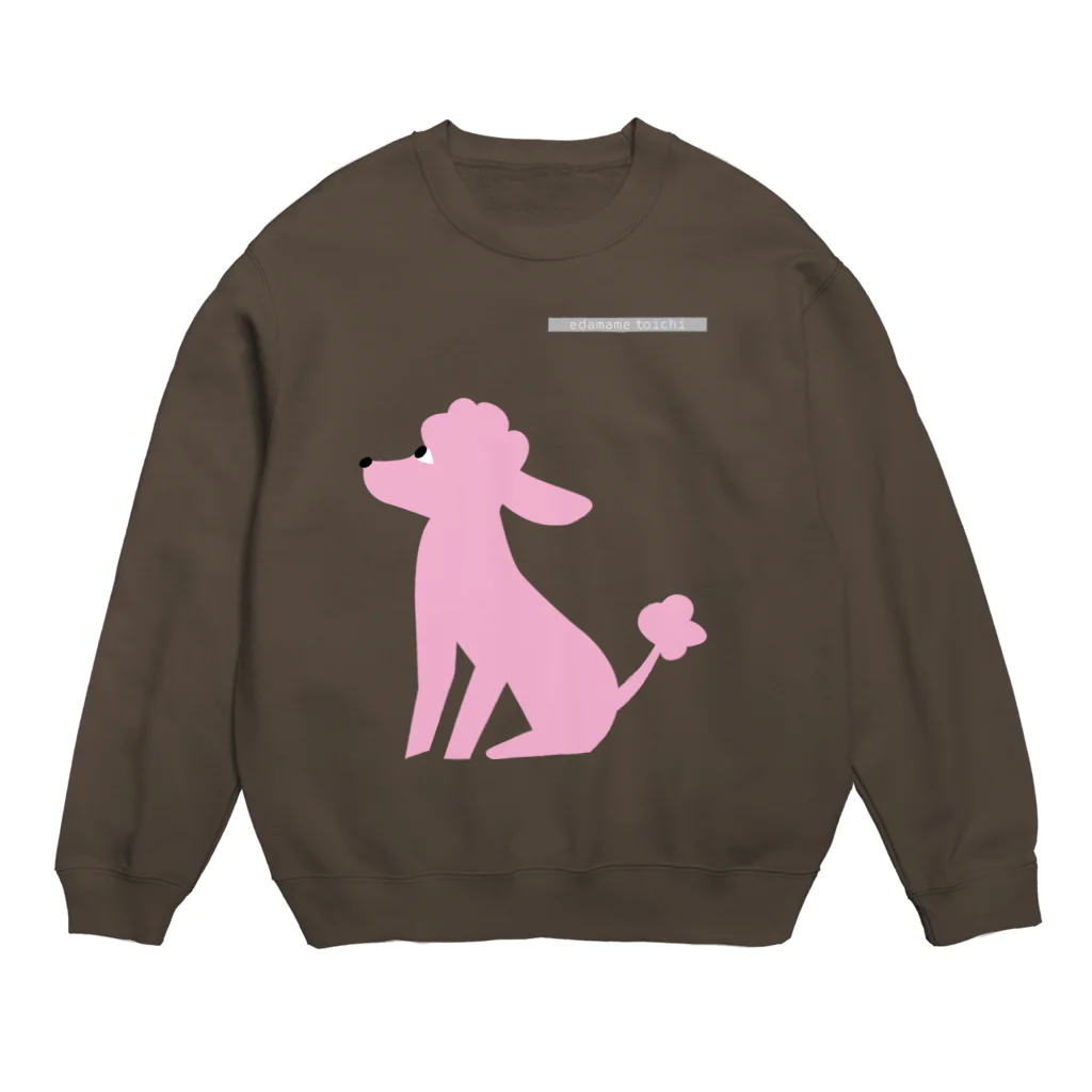 エダマメトイチのトイプードルのエダマメトイチpink Crew Neck Sweatshirt