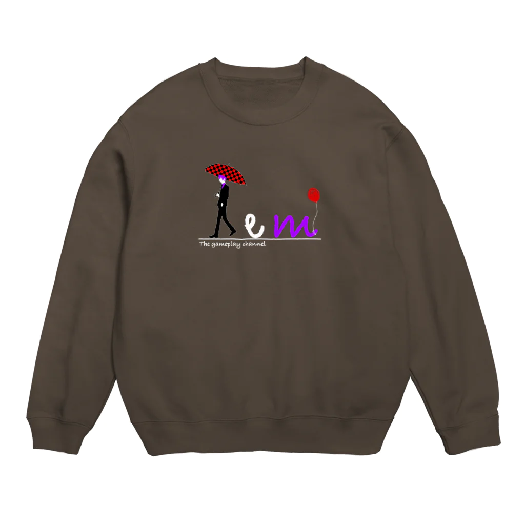 Tem(テム)🎈@ゲーム実況の黒・濃色デザイン Crew Neck Sweatshirt