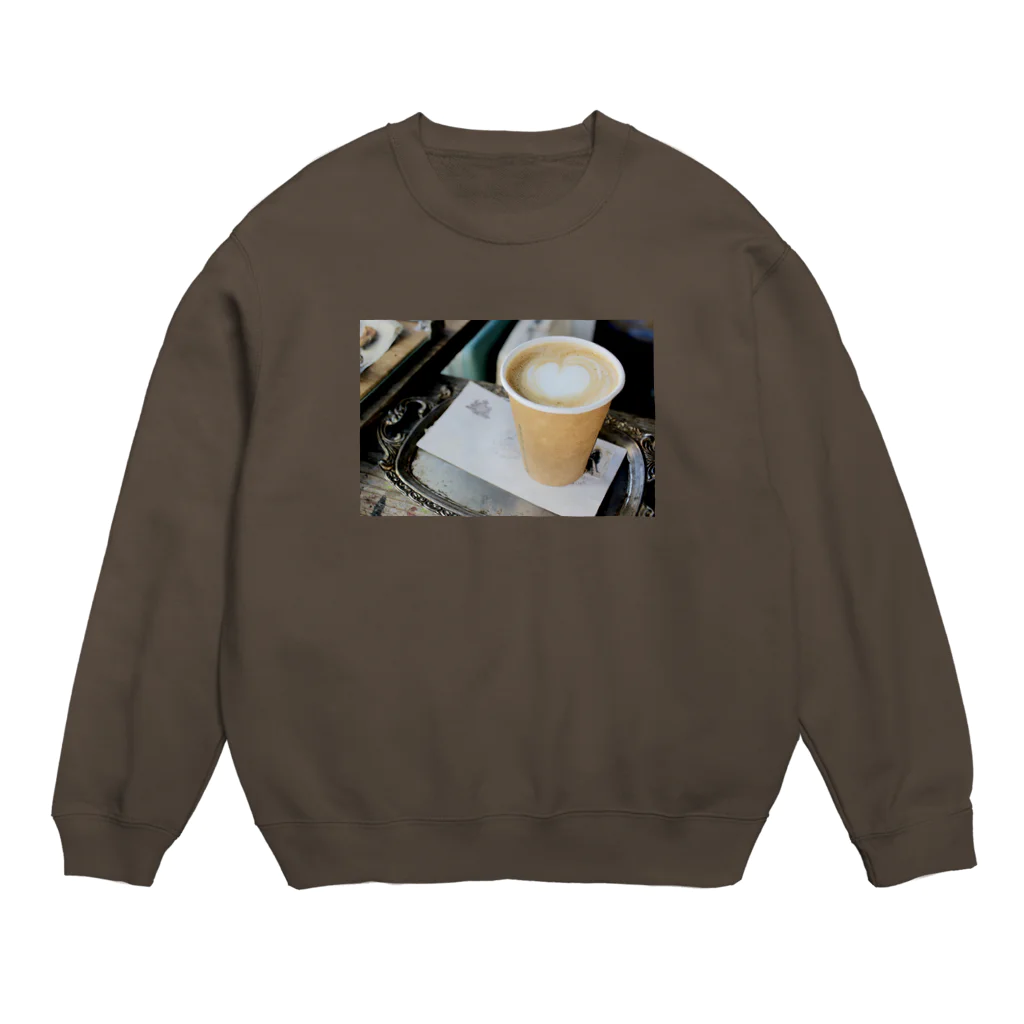 よしえのフォトT・フォトグッズのカフェラテ Crew Neck Sweatshirt