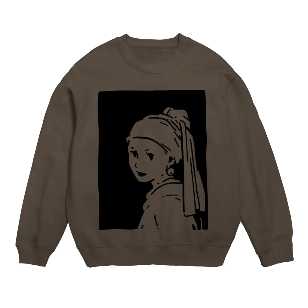 山形屋米店の真珠の耳飾りの少女 Crew Neck Sweatshirt