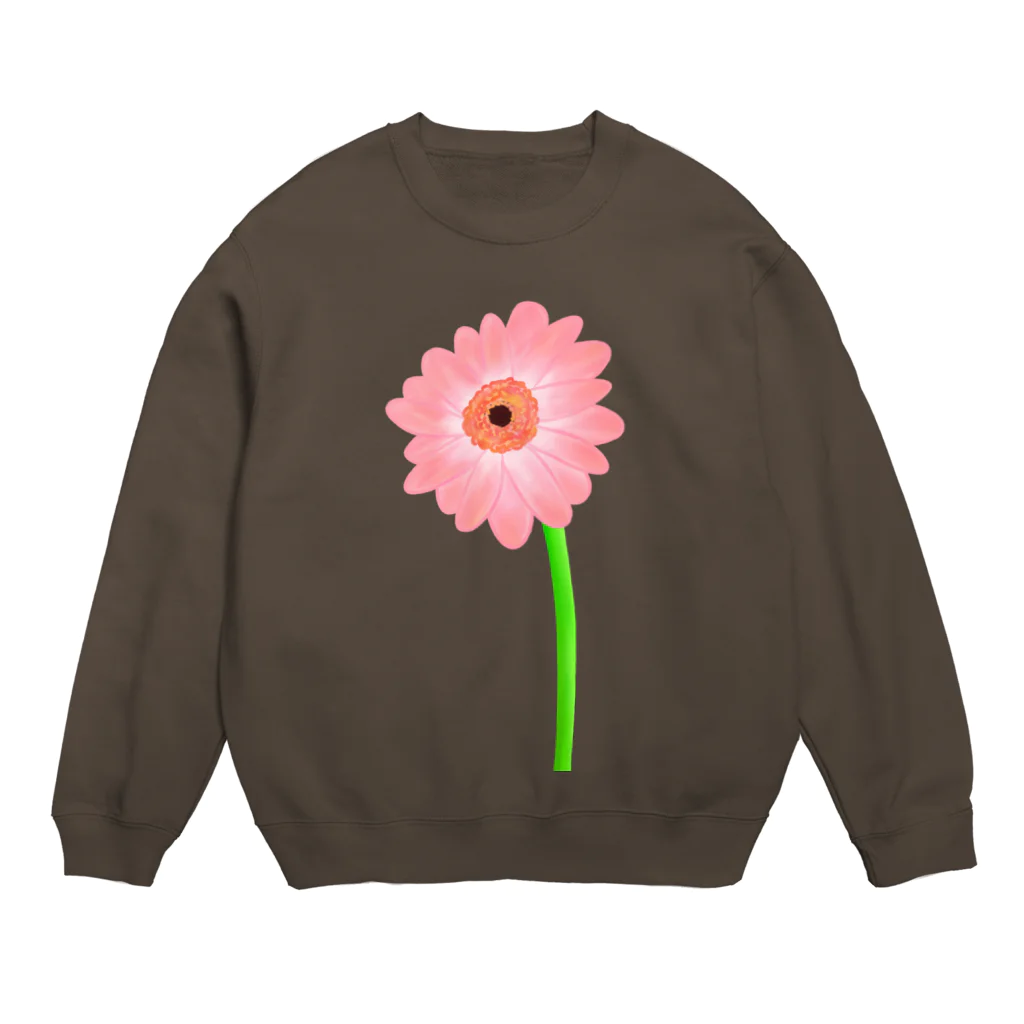 Lily bird（リリーバード）の桃色ガーベラ１輪 Crew Neck Sweatshirt