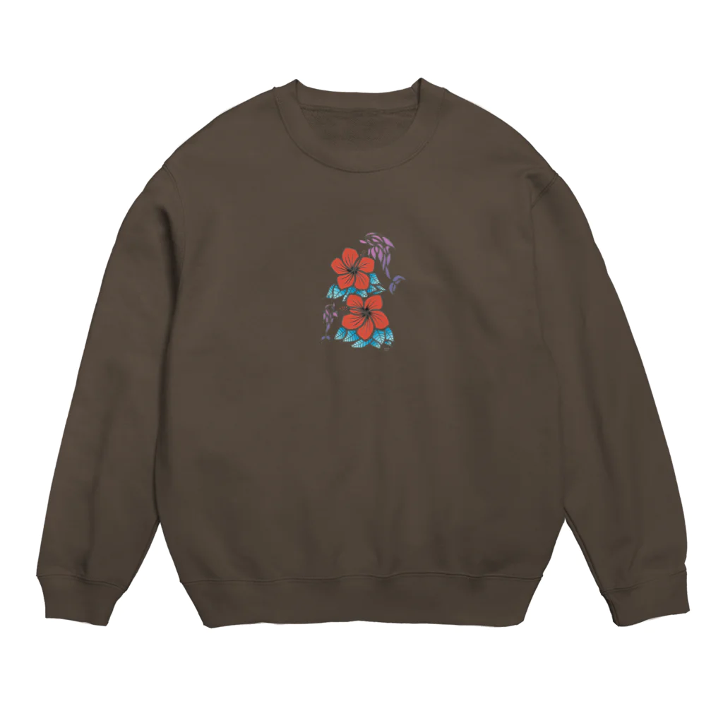 One Day Surf. by Takahiro.Kのhibiscus & dolphins Crew Neck Sweatshirt