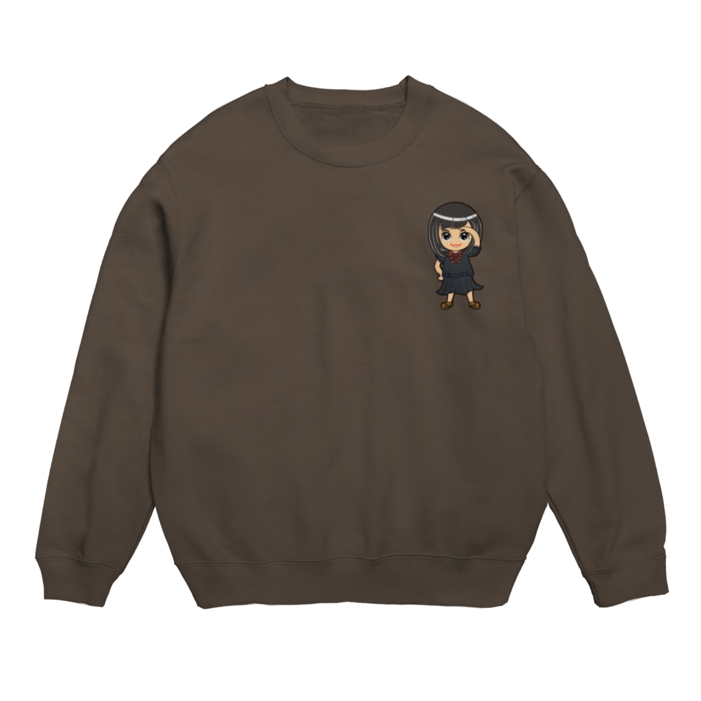 ʚ一ノ瀬 彩 公式 ストアɞのちびキャラ/SCHOOLTYPE:黒【一ノ瀬彩】 Crew Neck Sweatshirt