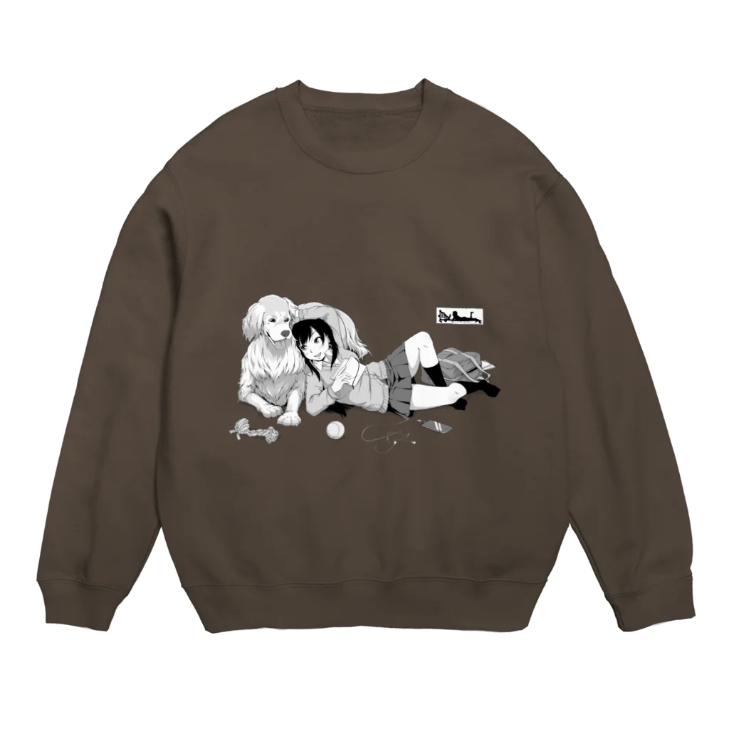 AkiAkaneの寝っころGIRL vol.5『谷宮いづ美』＆愛犬『ダイス』 Crew Neck Sweatshirt