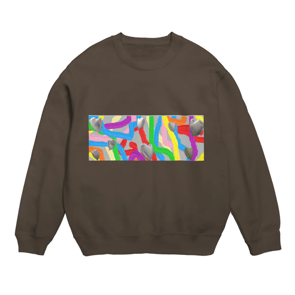 だまちゃんの生きてる世界のカラフルカラフル Crew Neck Sweatshirt