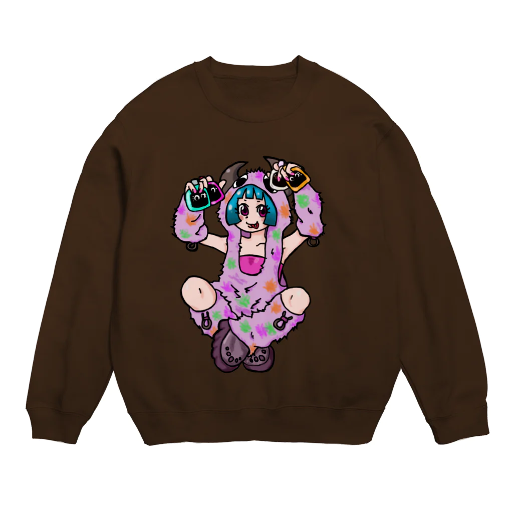 あやしいおばさん くろまめさんの○ュアアルコール（ク○イナー） Crew Neck Sweatshirt