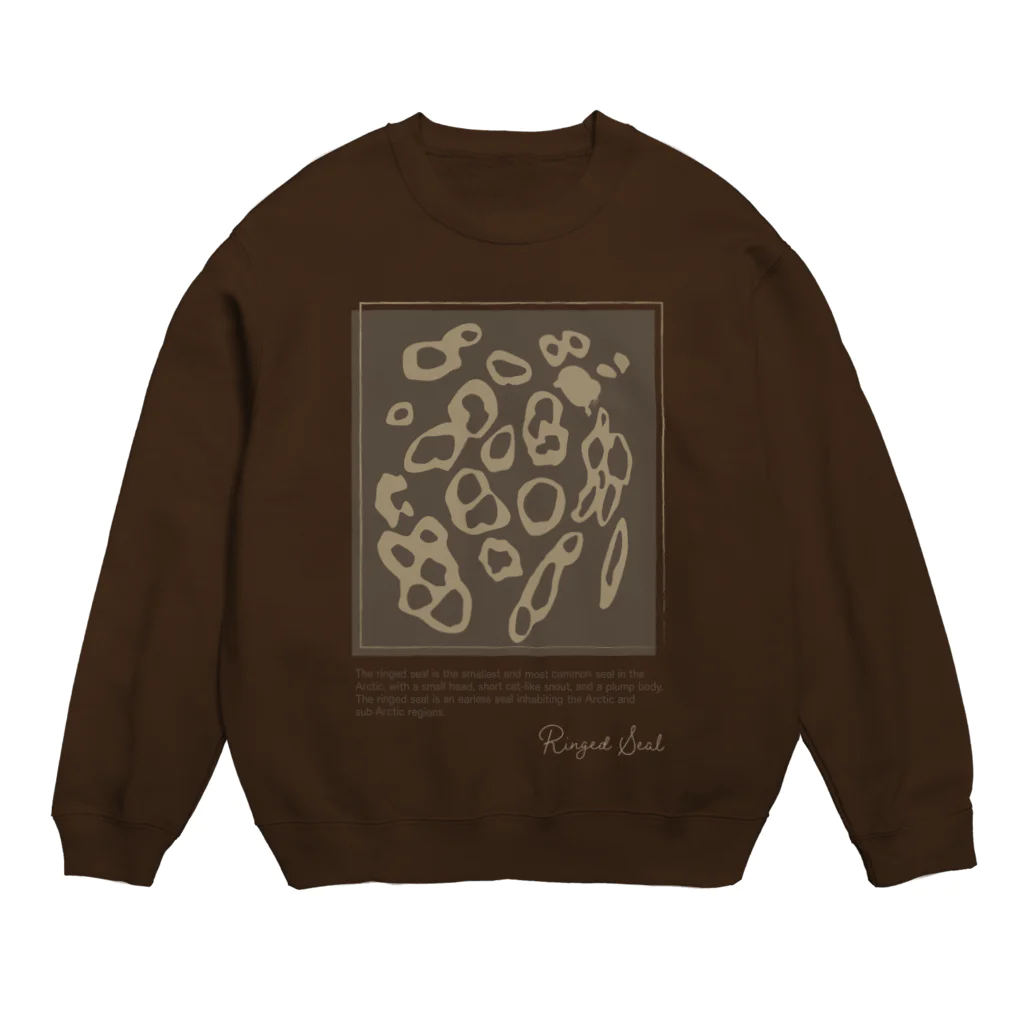 chiho_seal_shopのワモン アザラシ 柄 ブラウン Ringed seal pattern Brown スウェット