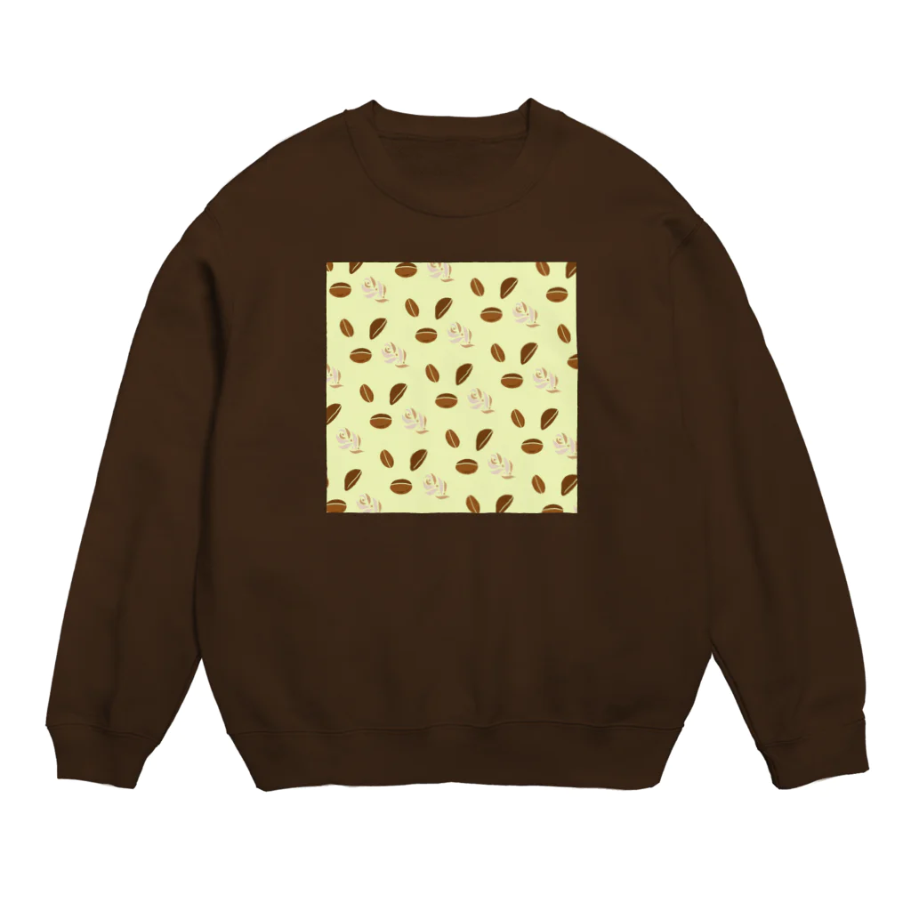 MZグラフィックスのコーヒービーンズ　クリーム色 Crew Neck Sweatshirt