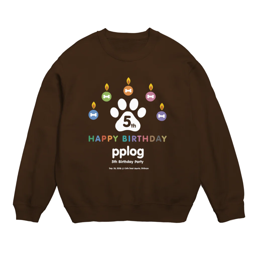 (\( ⁰⊖⁰)/) esaのpplog 5歳 🐾おめでとう Crew Neck Sweatshirt