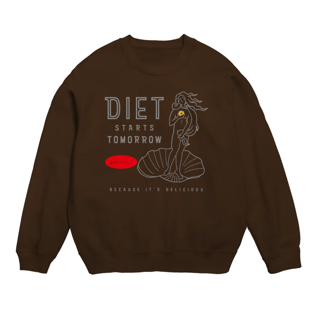 ビールとアート TM-3 Designの名画 × スイーツ（ヴィーナスの誕生・ダイエットは明日から） Crew Neck Sweatshirt