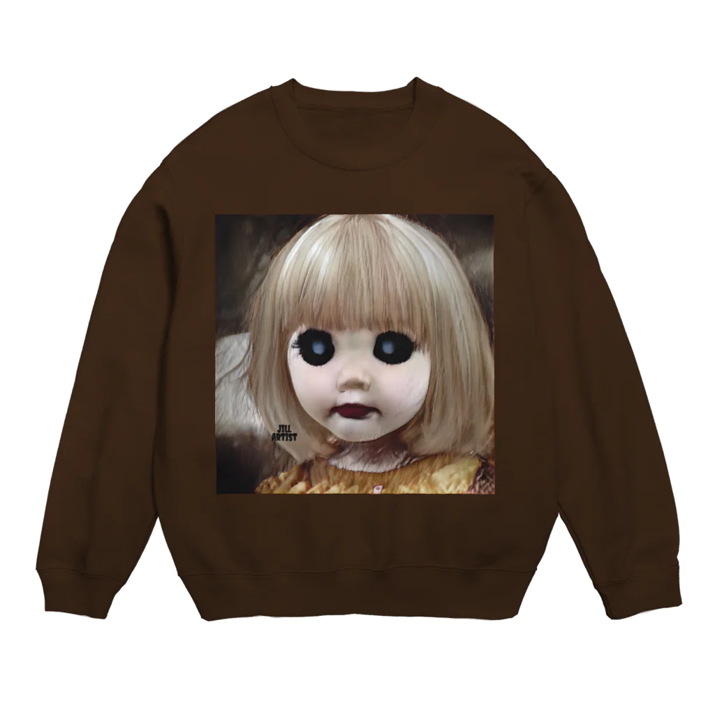 【ホラー専門店】ジルショップの怖い幼女の西洋人形 Crew Neck Sweatshirt